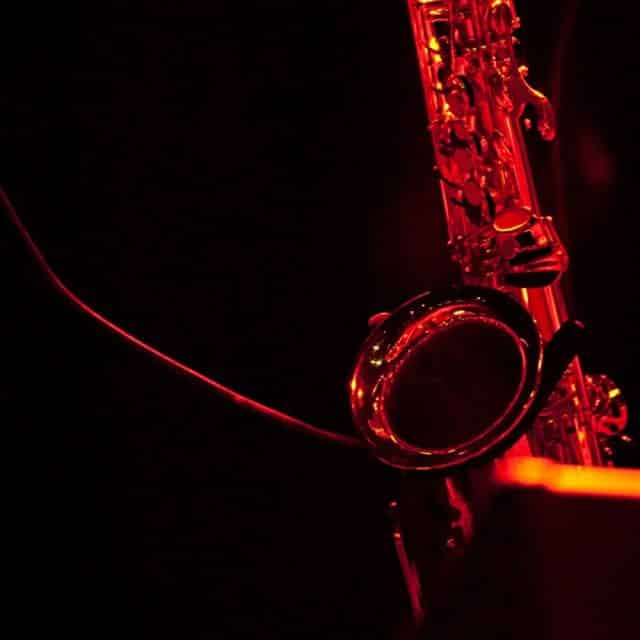 Closeup of saxophone