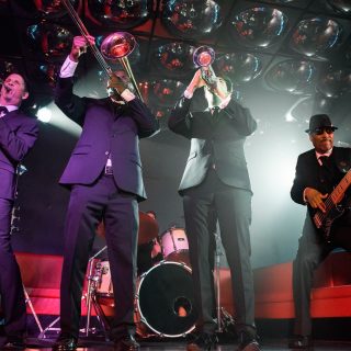 Ace horn section performs with Night Shift